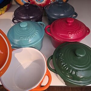 6 Cuisinart Mini Enamelware baking casserole dishes!